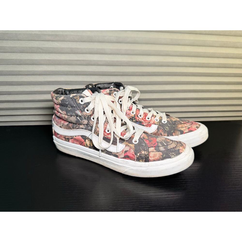 Vans Sk8-Hi Floral Rose Print Canvas High Top Sneakers Women’s Size 7.0 Mens 5.5